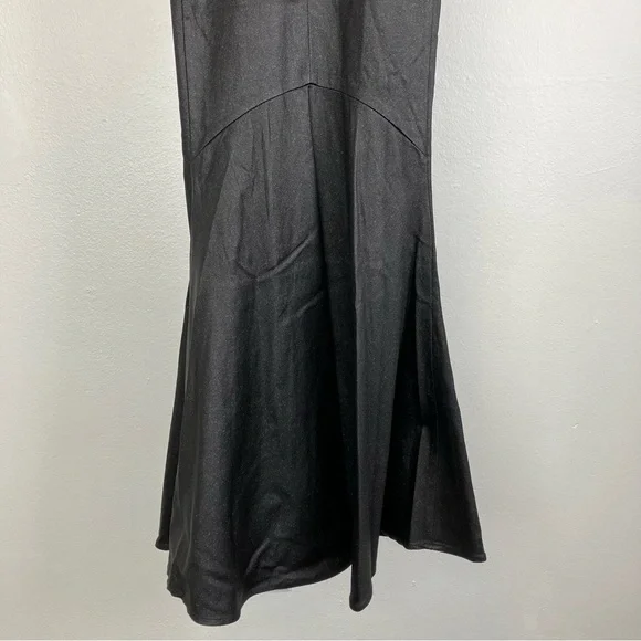 SOLD Collectif Black Glitter Maxi Prom Dress - Leather Look Mermaid Gown XS - Picture 10 of 16